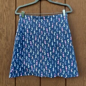 J. Jill Jersey Stretch Knit Seahorse Print Skirt size EUC